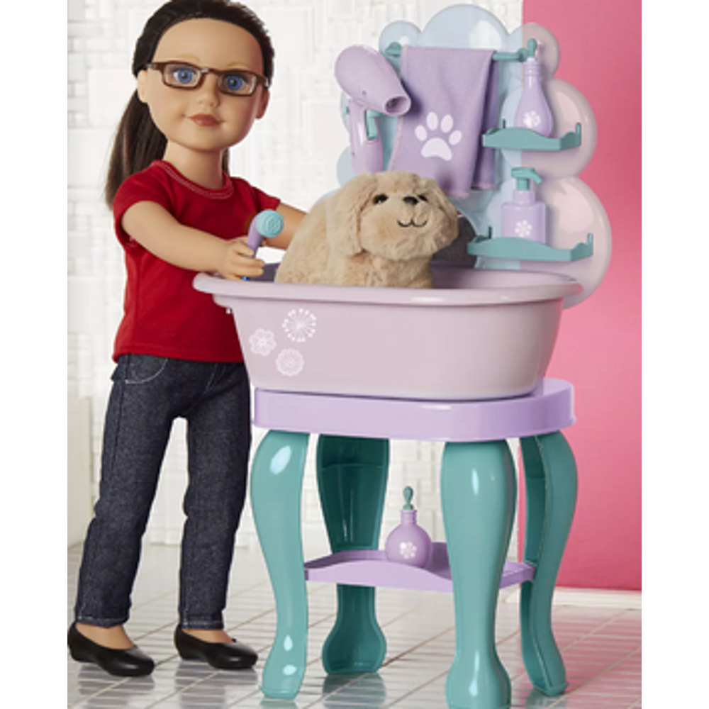 JOURNEY GIRLS Grooming Center Set, 7 Pieces Works With 18" Dolls NWT